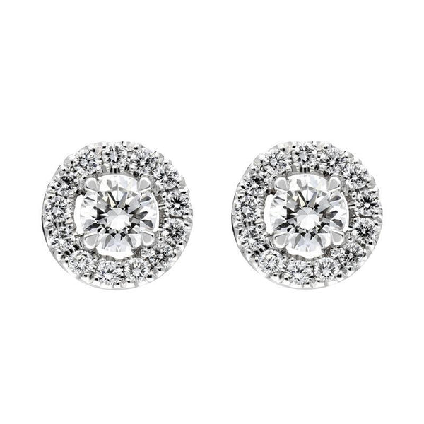 18ct White Gold 0.55ct Diamond Round Cluster Stud Earrings BLC-226