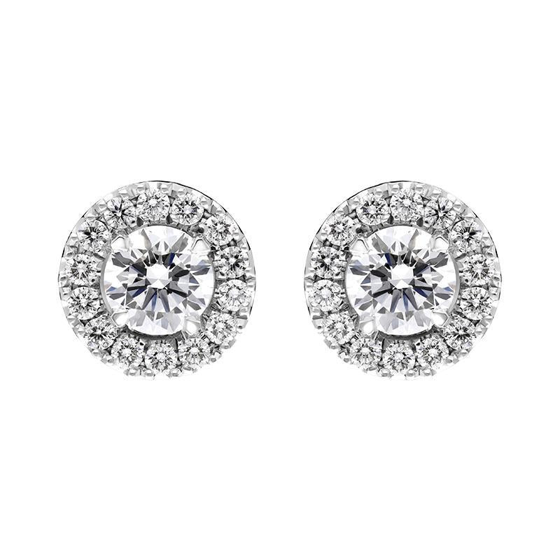18ct White Gold 0.66ct Diamond Round Cluster Stud Earrings BLC-231