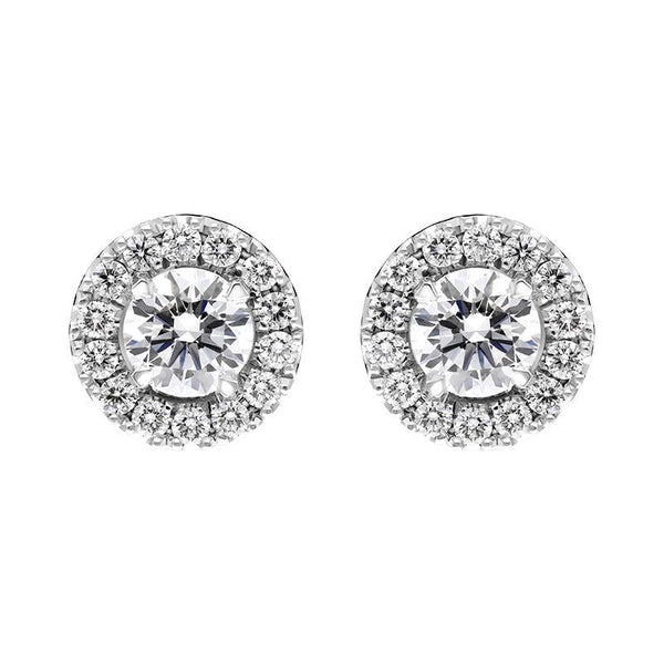 18ct White Gold 0.79ct Diamond Round Cluster Stud Earrings BLC-246
