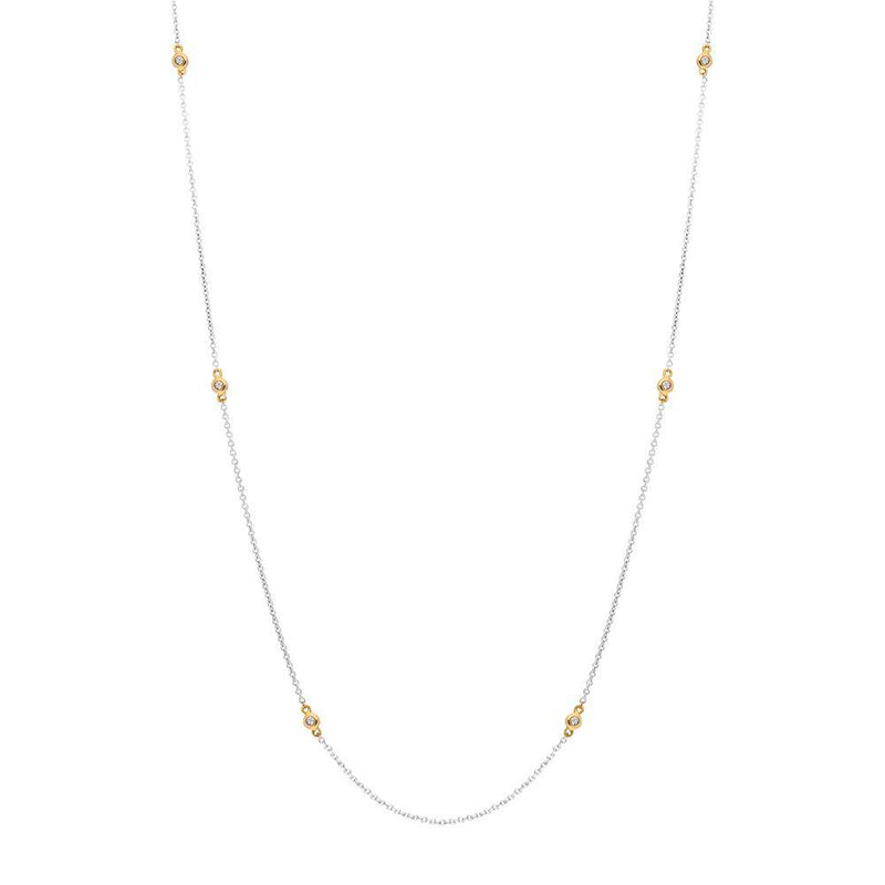 18ct White and Rose Gold Diamond Necklet N1018