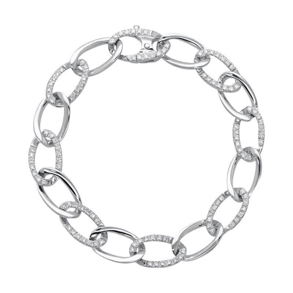 18ct White Gold 0.94ct Diamond Chain Bracelet, B264B.