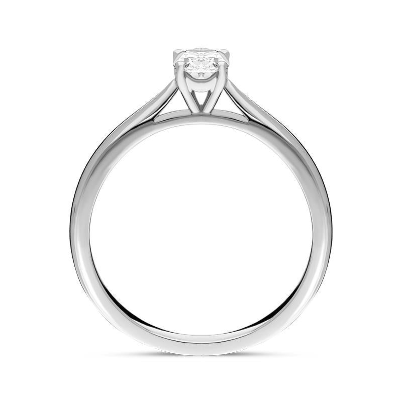 Platinum 0.33ct Diamond Oval Solitaire Ring FEU-2295_2