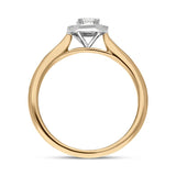 18ct Rose Gold Diamond Round Halo Ring, FEU-1217_3