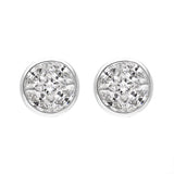 18ct White Gold Diamond Princess and Marquise Cut Cluster Stud Earrings, FEU-2523. 