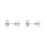 18ct White Gold Diamond Princess and Marquise Cut Cluster Stud Earrings, FEU-2523_2