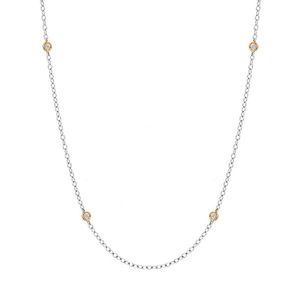 18ct White and Rose Gold Diamond Necklet N1021