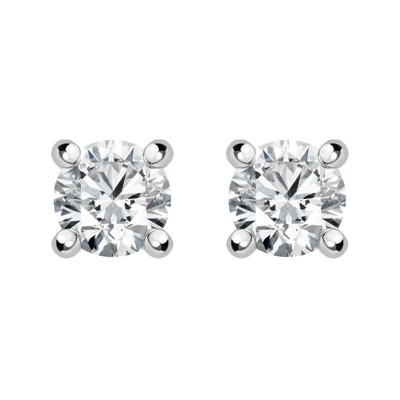 18ct White Gold 0.15ct Diamond Solitaire Stud Earrings FEU-2149