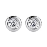 18ct White Gold 0.20ct Diamond Bezel Set Solitaire Stud Earrings BLC-041