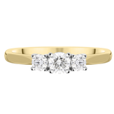 30186399 18ct Yellow Gold 0.50ct Diamond Trilogy Ring, FEU-2315