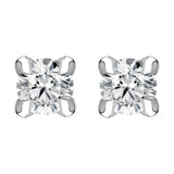 30183034 18ct White Gold 0.10ct Diamond Claw Set Solitaire Stud Earrings, BLC-182.