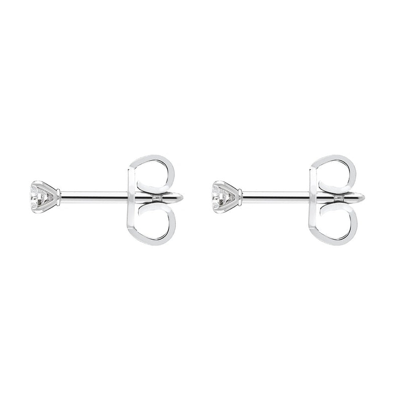 30183034 18ct White Gold 0.10ct Diamond Claw Set Solitaire Stud Earrings, BLC-182.