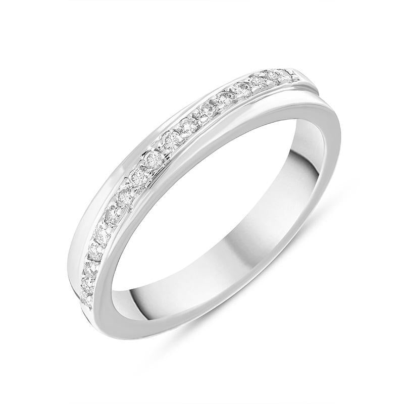 Platinum 0.17ct Diamond Channel Set Half Eternity Ring, DW086T.