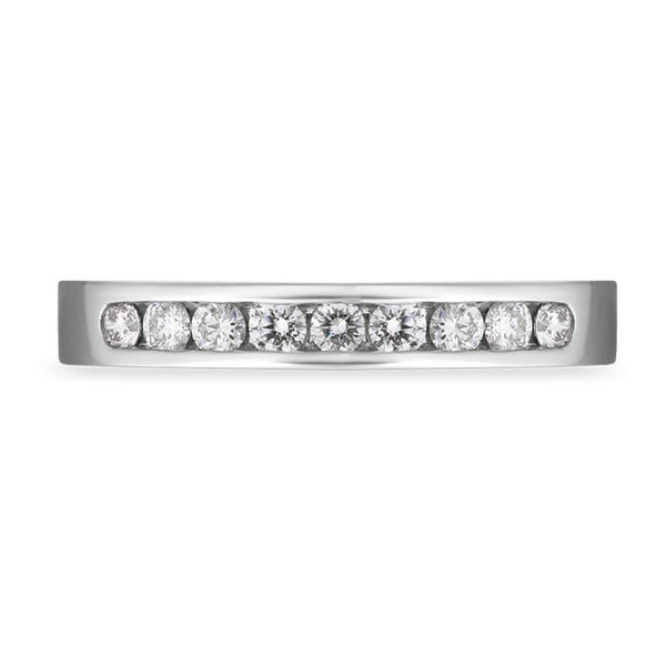 Platinum 0.30ct Diamond Channel Set Wedding Half Eternity Ring, FEU-2387_2