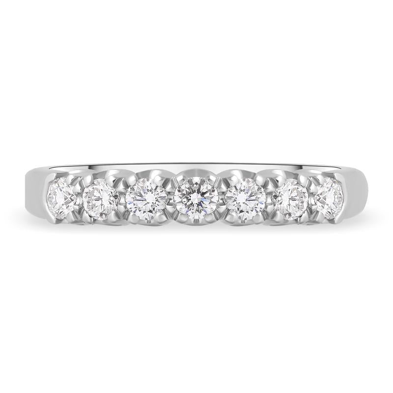 Platinum 0.30ct Diamond Claw Set Wedding Half Eternity Ring, FEU-2388_2