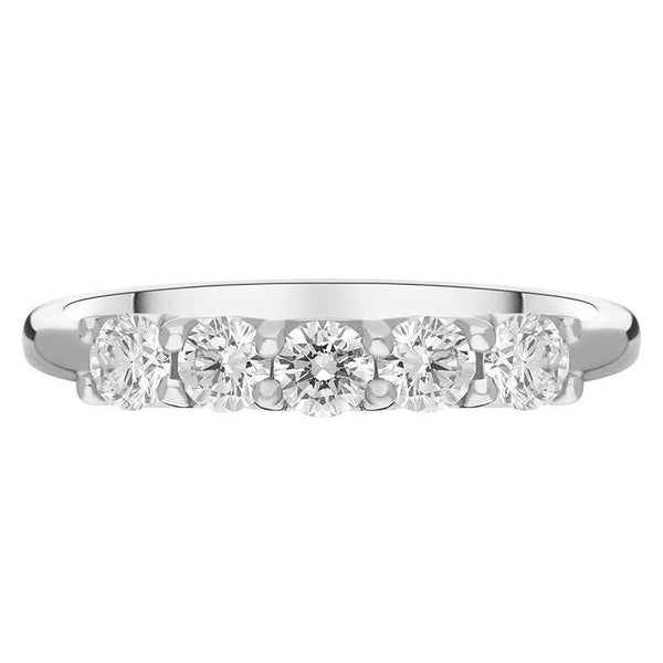 Platinum 0.54ct Diamond Claw Set Half Eternity Ring FEU-2294_2