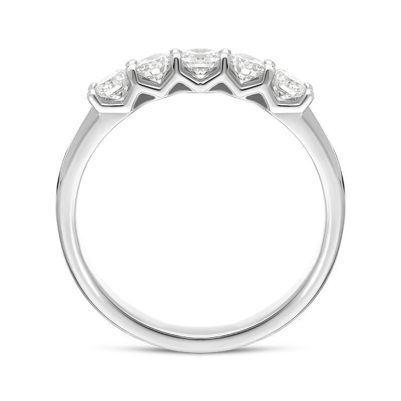 Platinum 0.54ct Diamond Claw Set Half Eternity Ring FEU-2294_3