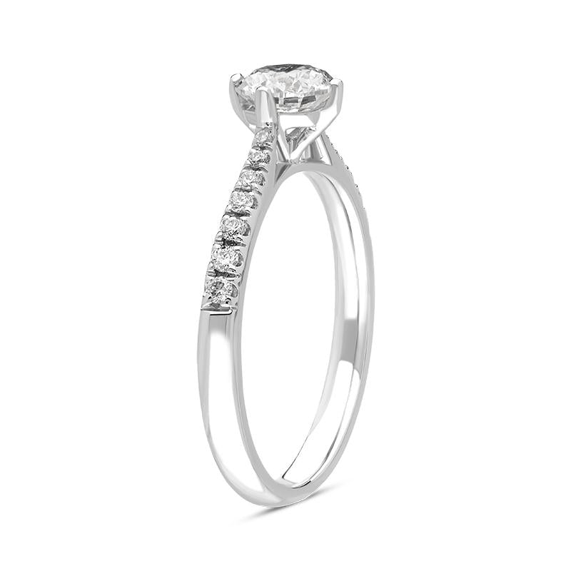 Platinum 0.89ct Diamond Set Shoulder Solitaire Ring, FEU-2392_3