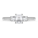 Platinum Diamond Emerald Cut Three Stone Ring, FEU-2389_2