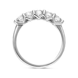 Platinum Diamond Five Stone Half Eternity Ring, FEU-2421._2