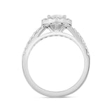 Platinum Diamond Pear Cut Cluster Shoulder Set Ring, FEU-2385_3