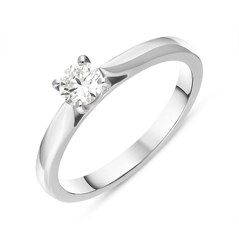Platinum Diamond Round Brilliant Cut Solitaire Ring, FEU-2047