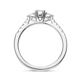 Platinum Diamond Three Stone Oval Cut Ring, FEU-2509_2
