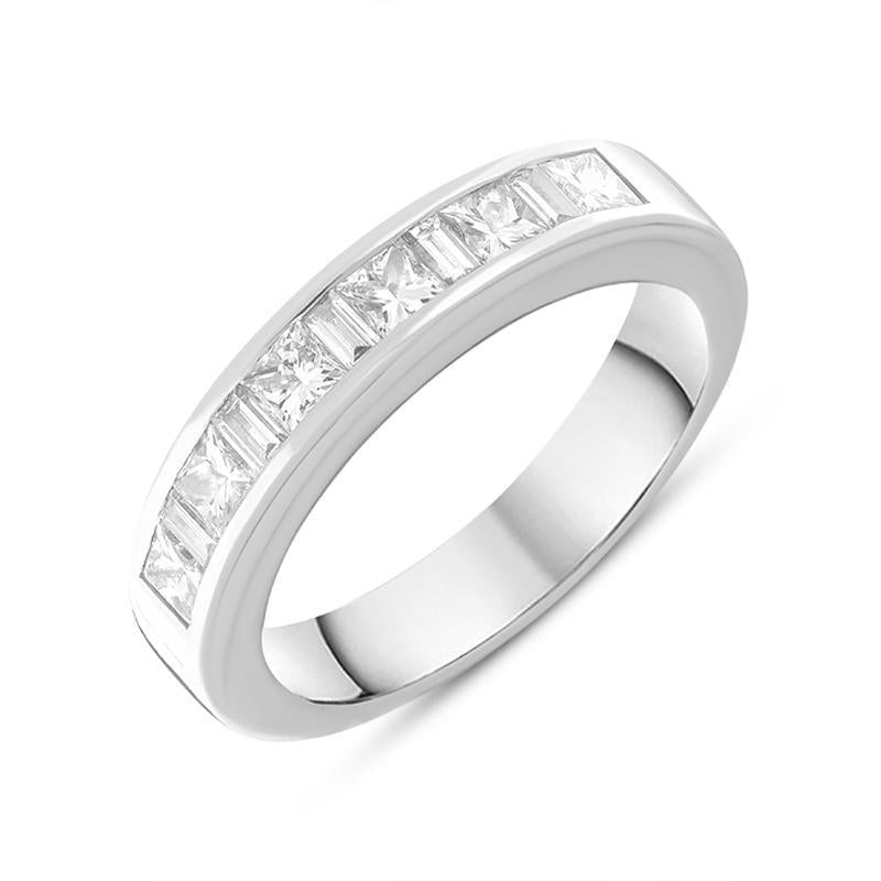 Platinum Princess Cut Diamond Court Ring DW076