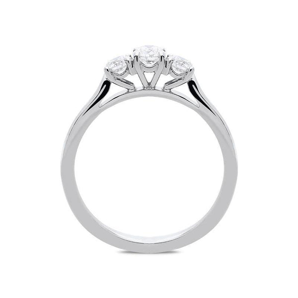 Platinum 0.52ct Diamond Brilliant Cut Trilogy Ring, FEU-1412.