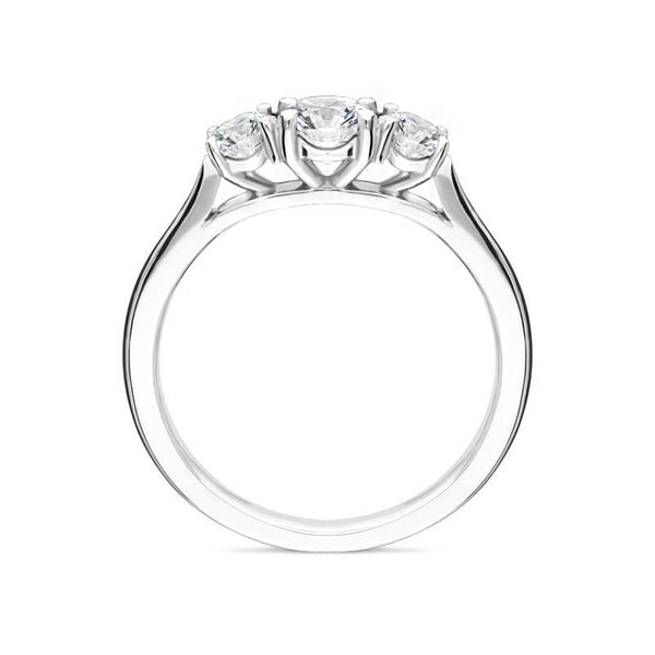 Platinum 0.76ct Diamond Brilliant Cut Trilogy Ring FEU-2215