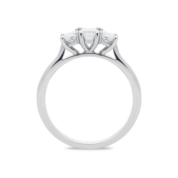 Platinum 0.77ct Diamond Princess Cut Trilogy Ring, FEU-1764.