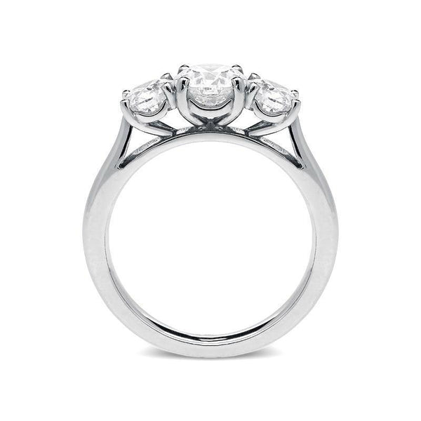 Platinum 1.57ct Diamond Brilliant Cut Trilogy Ring, FEU-1420.