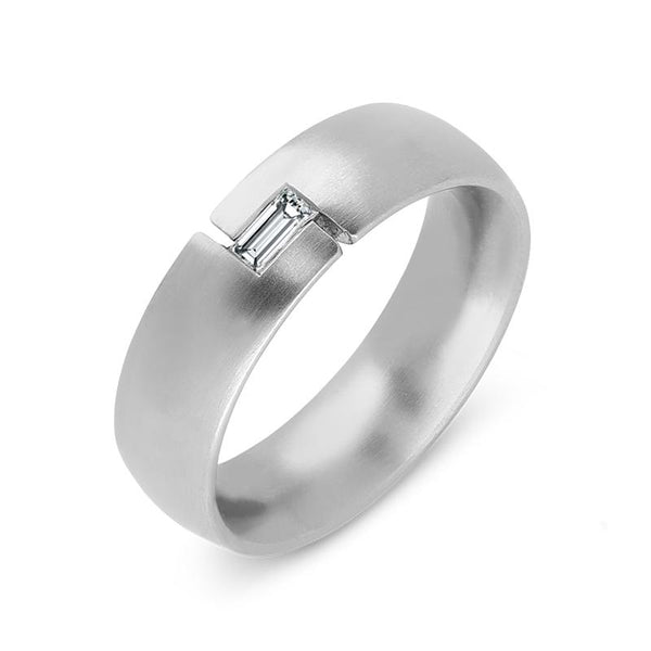 Platinum Diamond Baguette Cut Jigsaw Wedding Ring, 240991150.