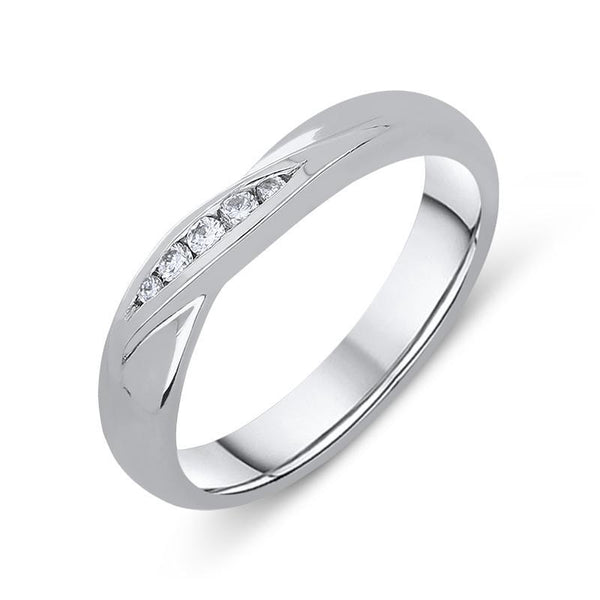 Platinum Diamond Brilliant Cut Crossover Ring, CGN-574.