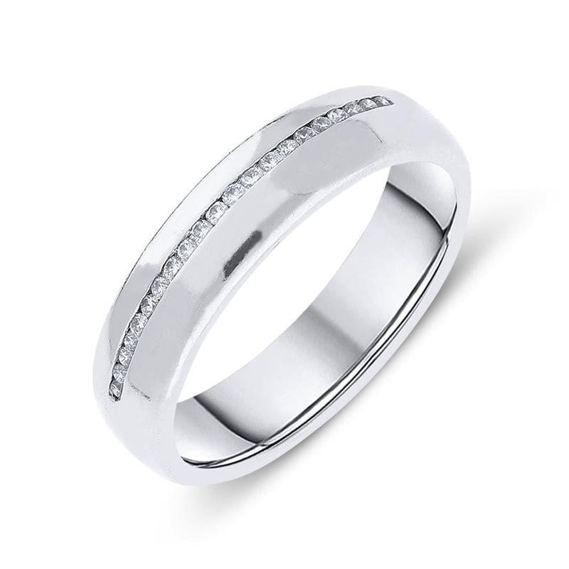 Platinum Diamond Court Shaped Wedding Ring, DW097T.