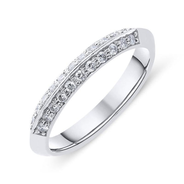 Platinum and Diamond Two Row Wedding Ring. DW-056.